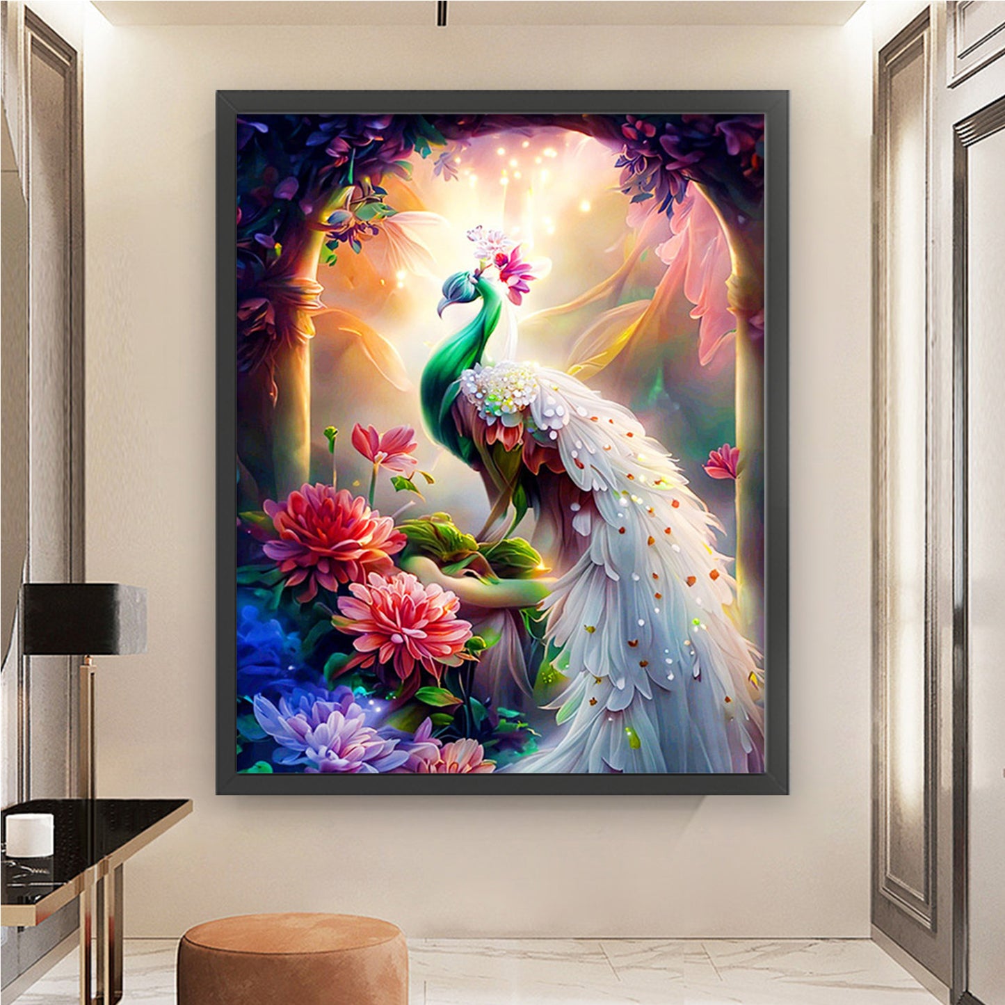 Peacock - Full 11CT Stamped Cross Stitch 50x65CM - Huacan