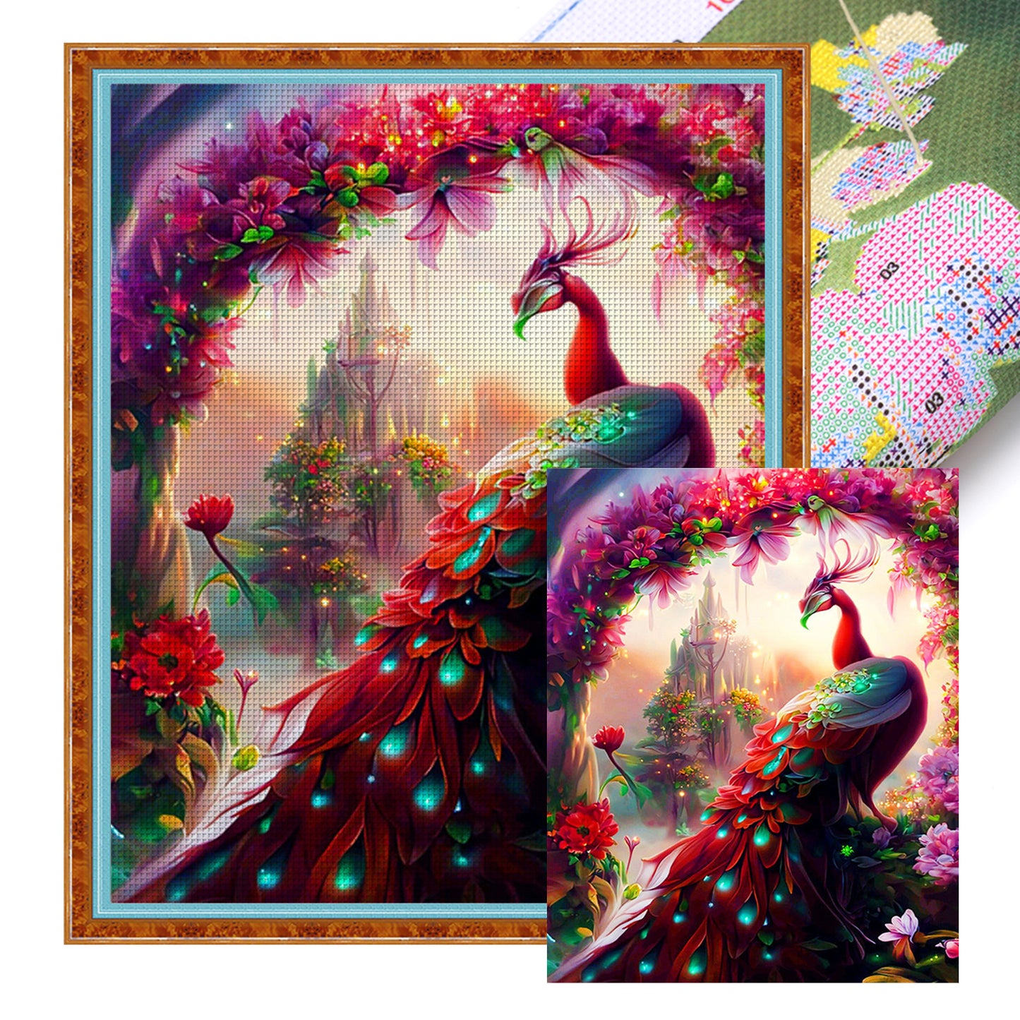 Peacock - Full 11CT Stamped Cross Stitch 50x65CM - Huacan