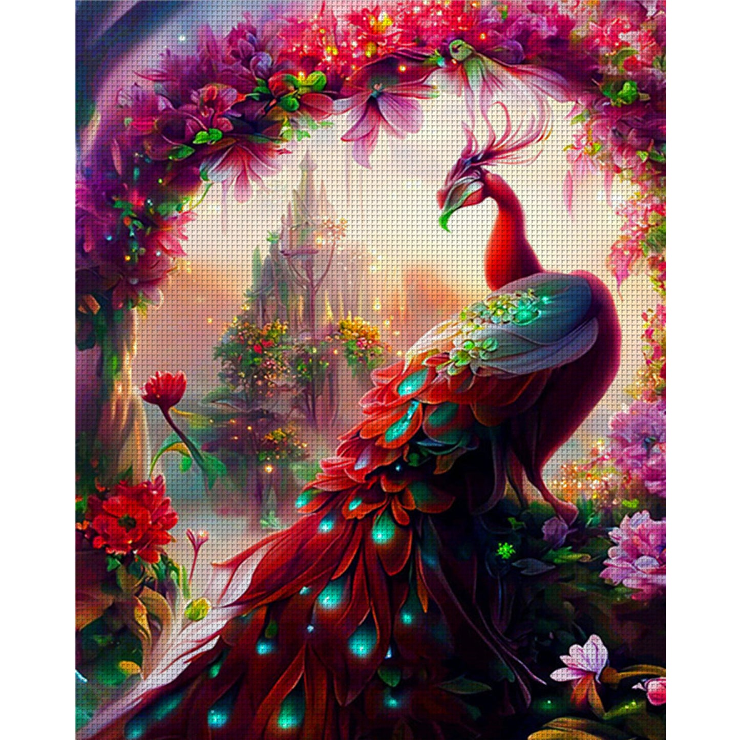 Peacock - Full 11CT Stamped Cross Stitch 50x65CM - Huacan