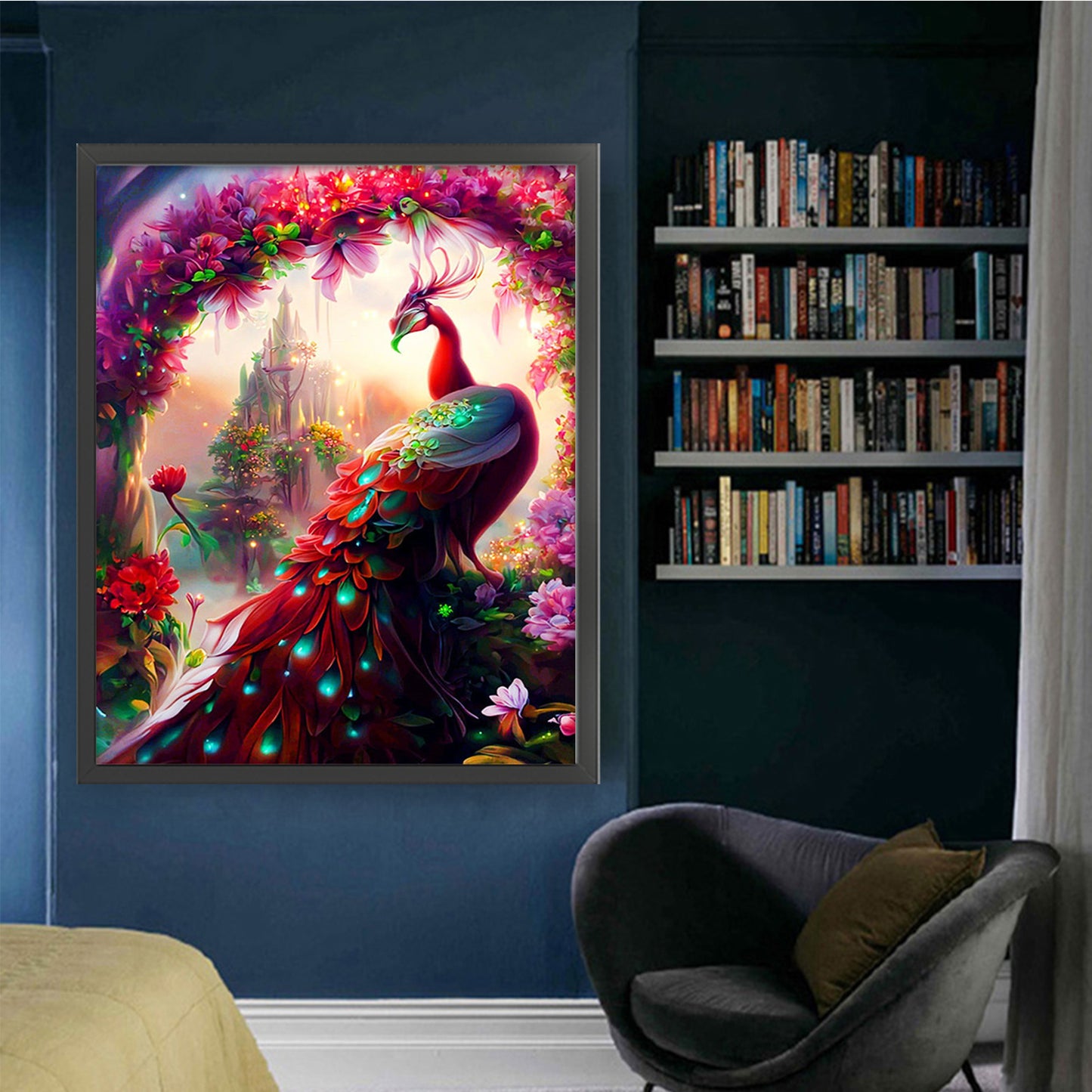 Peacock - Full 11CT Stamped Cross Stitch 50x65CM - Huacan