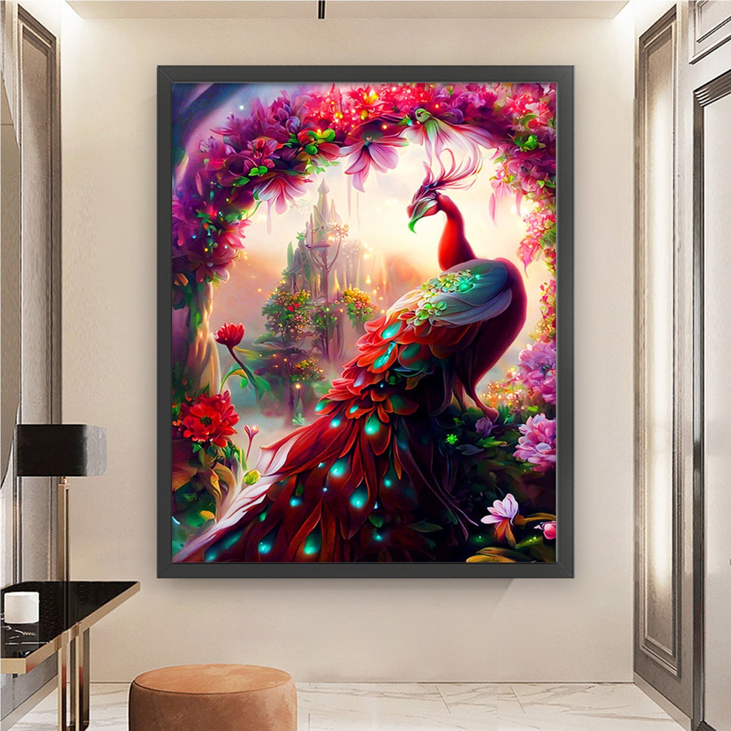 Peacock - Full 11CT Stamped Cross Stitch 50x65CM - Huacan