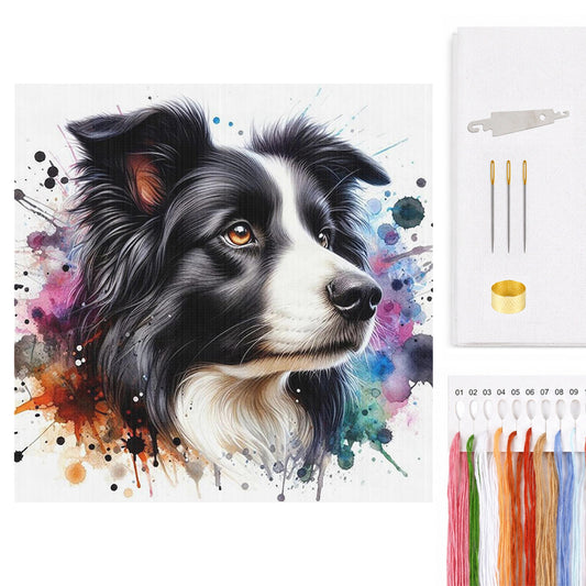 Border Collie - Full 11CT Counted Cross Stitch 40x40CM - Yishu