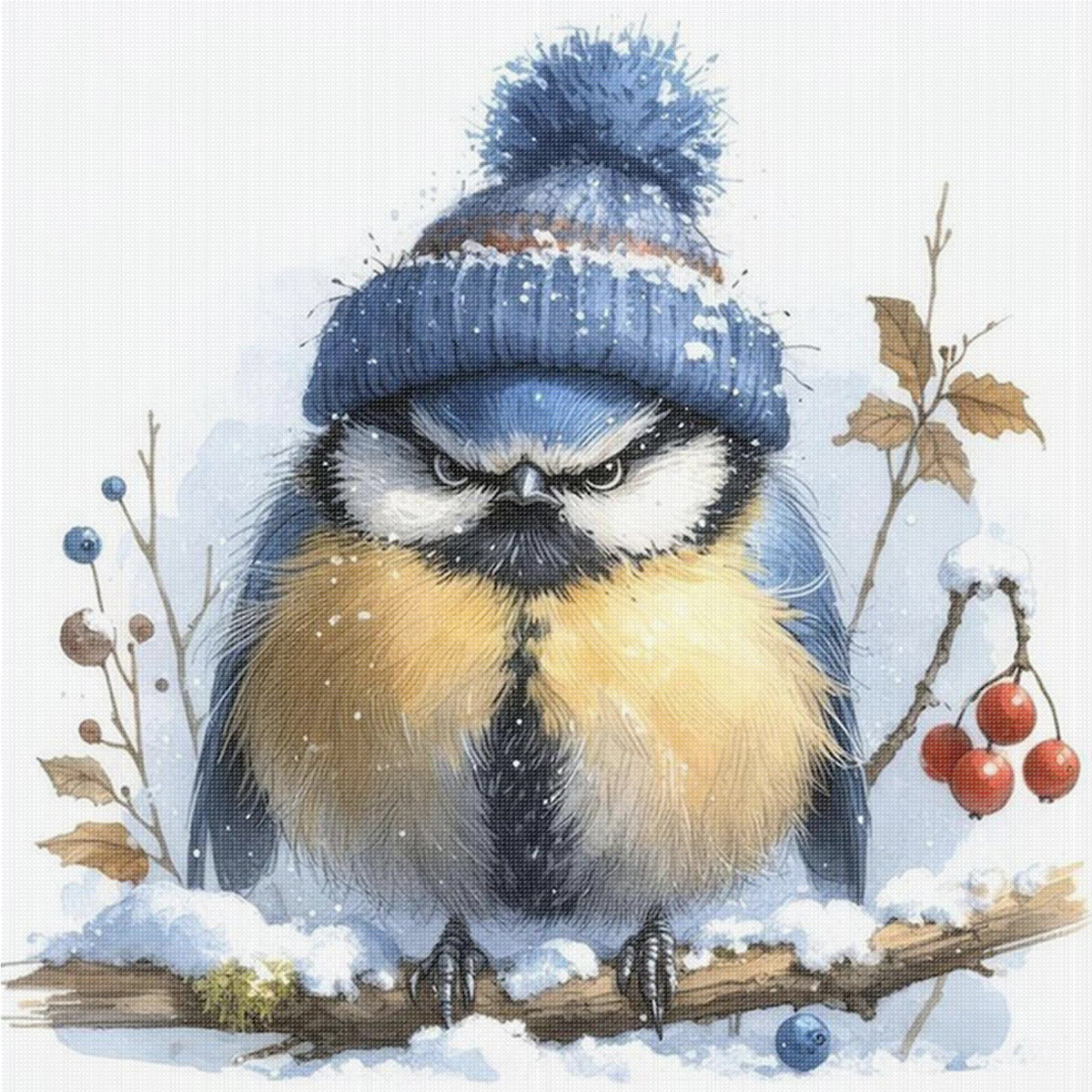Winter Birds - Full 11CT Counted Cross Stitch 40*40CM - Yishu