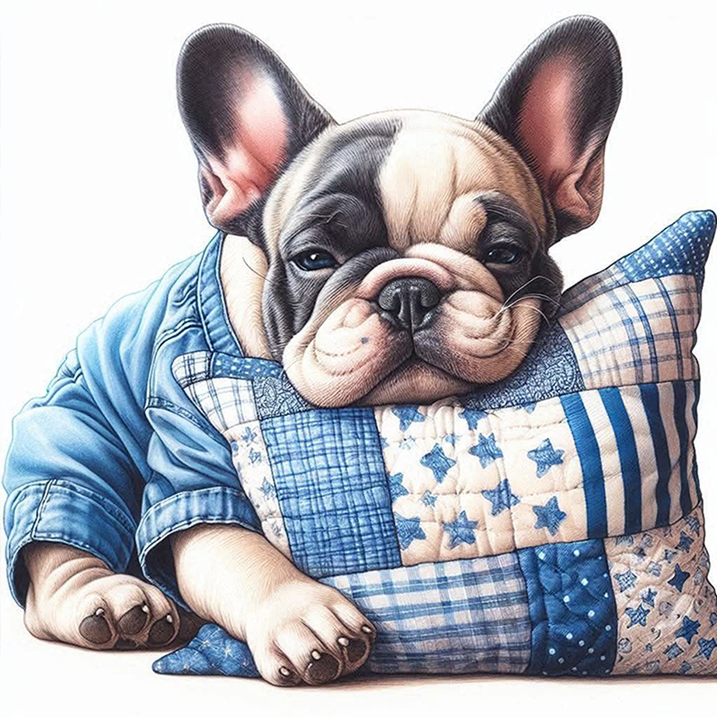 French Bulldog - Full 11CT Counted Cross Stitch 40x40CM - Yishu