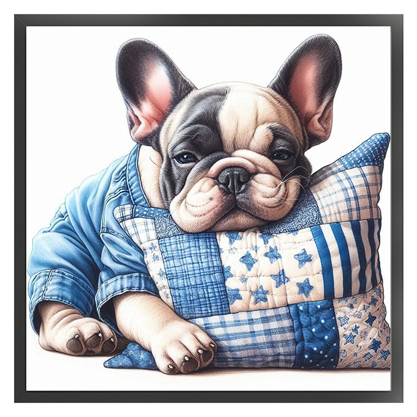 French Bulldog - Full 11CT Counted Cross Stitch 40x40CM - Yishu