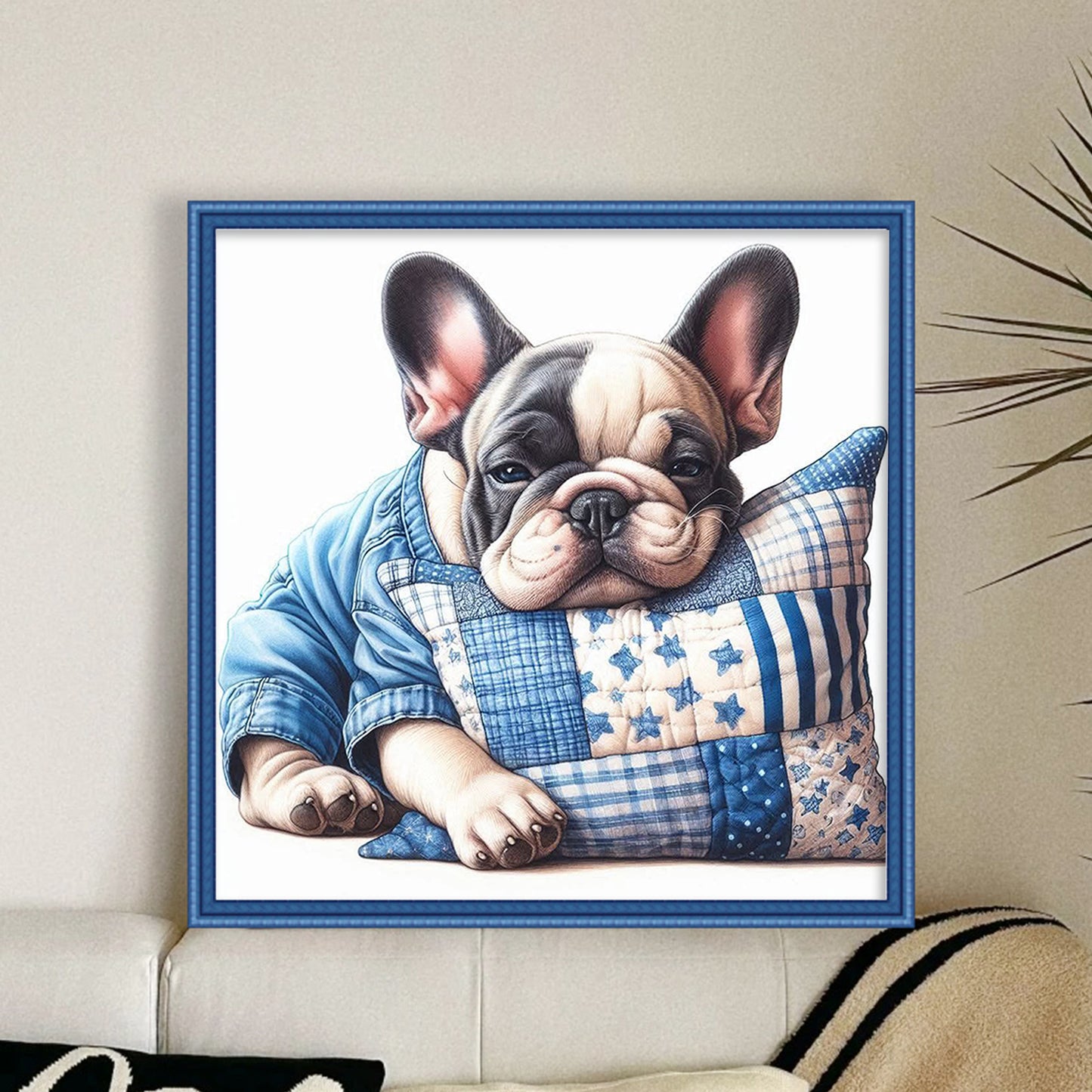 French Bulldog - Full 11CT Counted Cross Stitch 40x40CM - Yishu