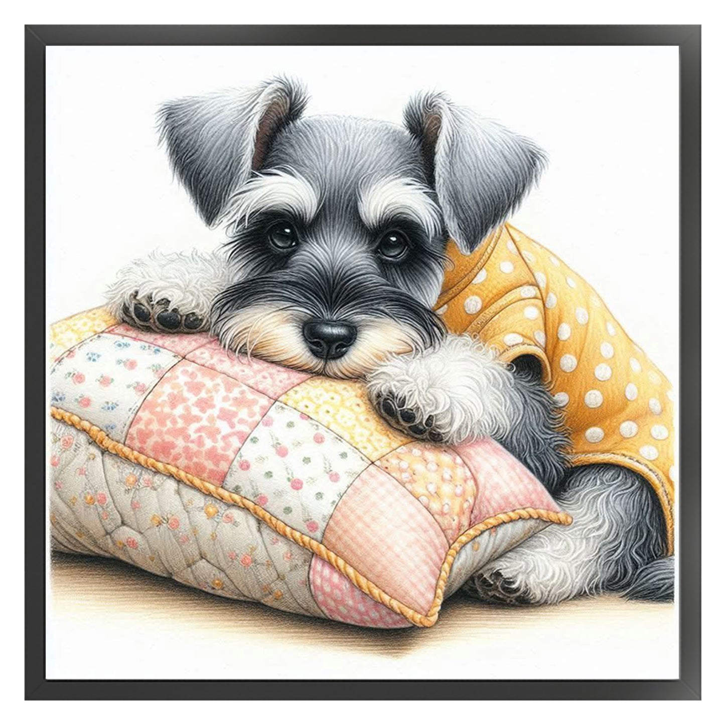Schnauzer - Full 11CT Counted Cross Stitch 40x40CM - Yishu