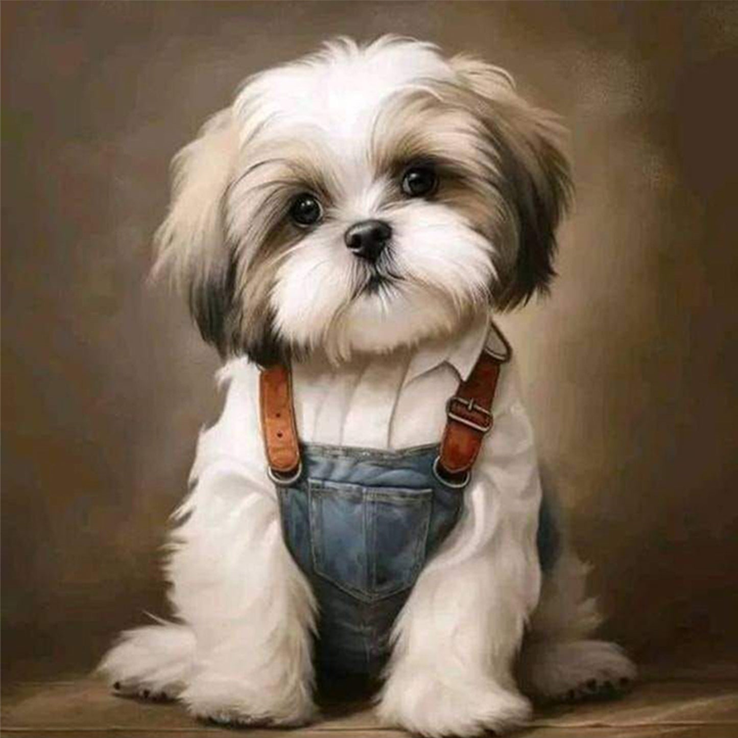 Shih Tzu - Full 11CT Counted Cross Stitch 40x40CM - Yishu