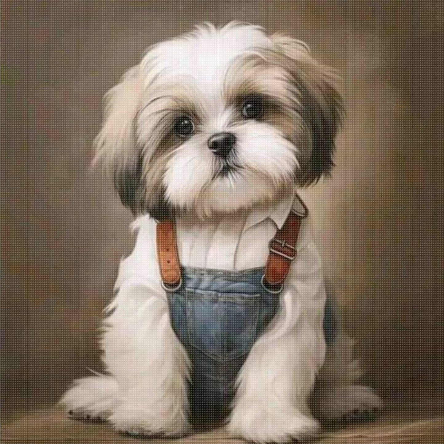 Shih Tzu - Full 11CT Counted Cross Stitch 40x40CM - Yishu