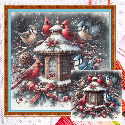 Winter Red Bird - Full 11CT Counted Cross Stitch 40x40CM - Yishu