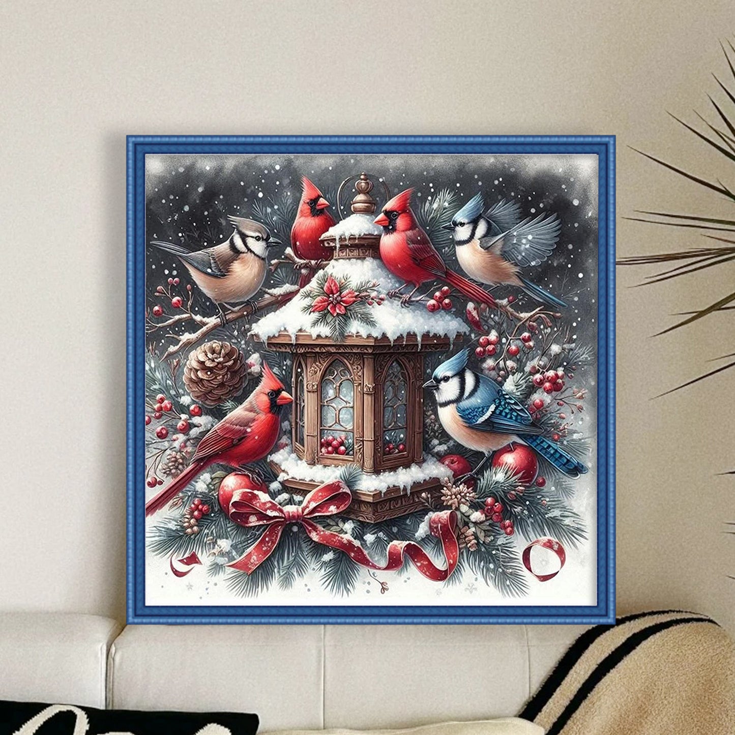 Winter Red Bird - Full 11CT Counted Cross Stitch 40x40CM - Yishu