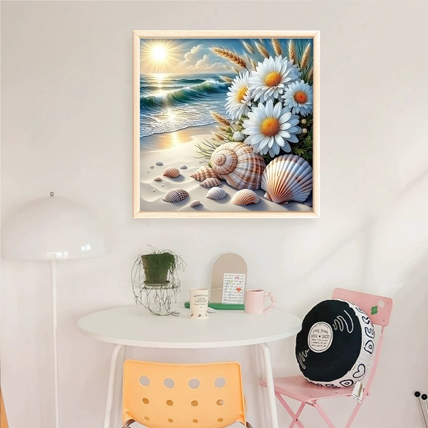 Daisies By Beach - Full 11CT Counted Cross Stitch 40x40CM - Yishu