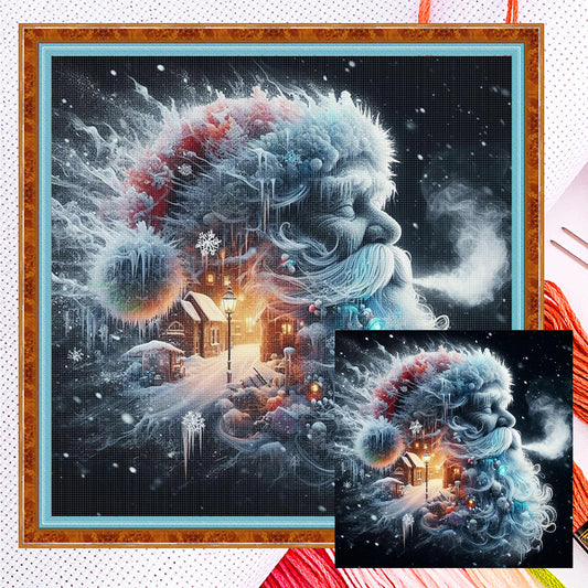 Silhouette Santa Claus - Full 11CT Counted Cross Stitch 50x50CM - Yishu
