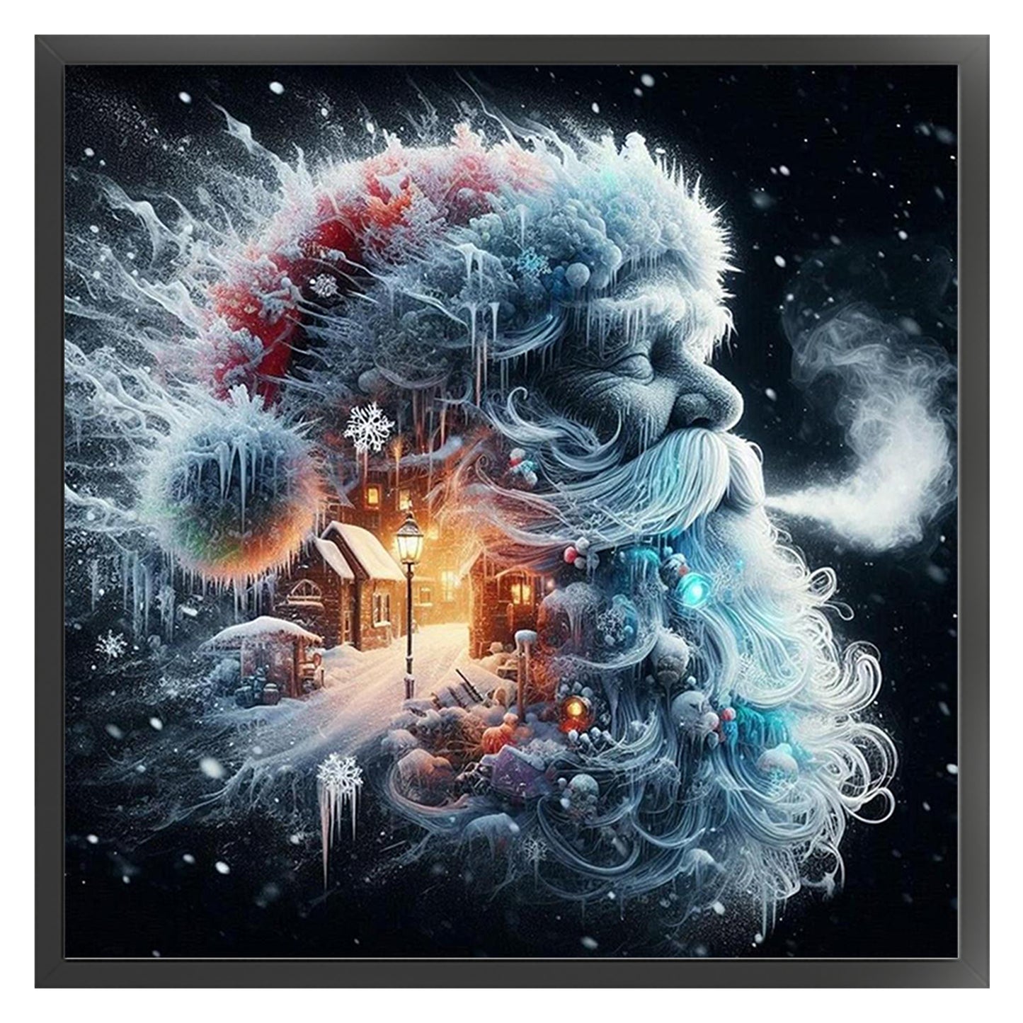 Silhouette Santa Claus - Full 11CT Counted Cross Stitch 50x50CM - Yishu