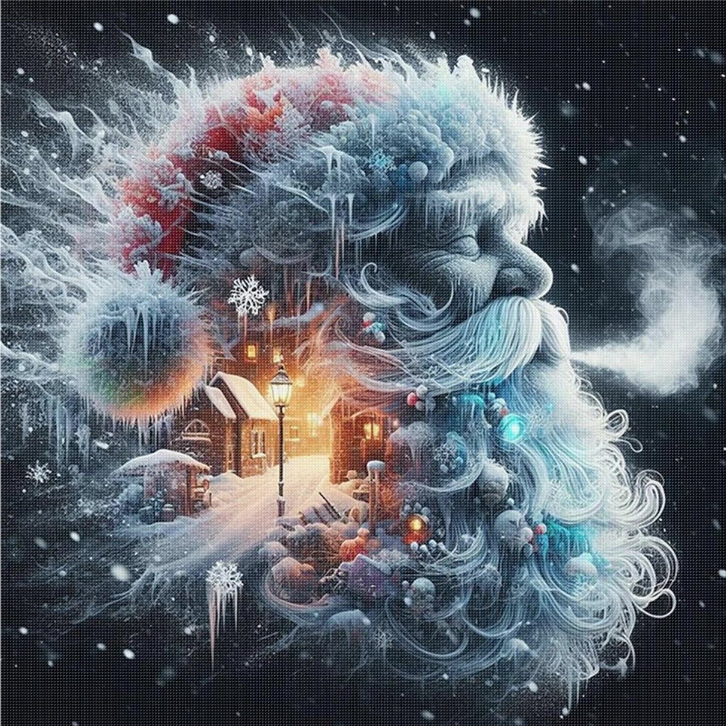 Silhouette Santa Claus - Full 11CT Counted Cross Stitch 50x50CM - Yishu