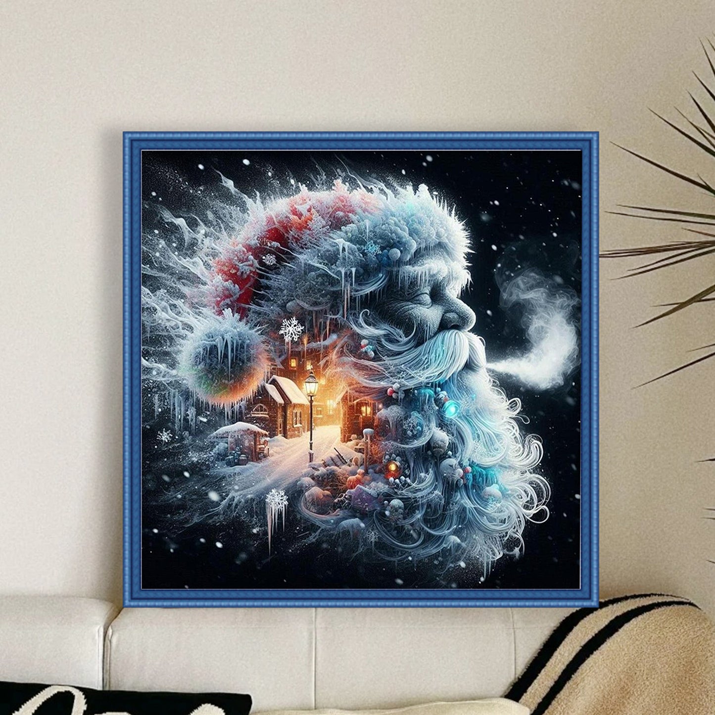 Silhouette Santa Claus - Full 11CT Counted Cross Stitch 50x50CM - Yishu