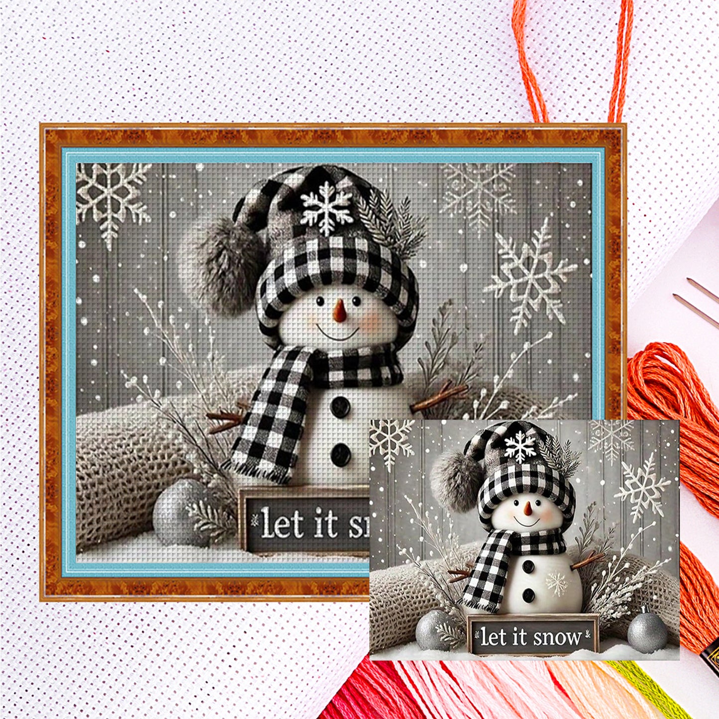 Snowman - Full 11CT Counted Cross Stitch 50x40CM - Huacan