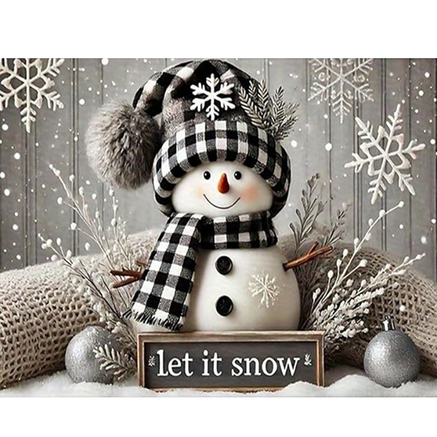 Snowman - Full 11CT Counted Cross Stitch 50x40CM - Huacan