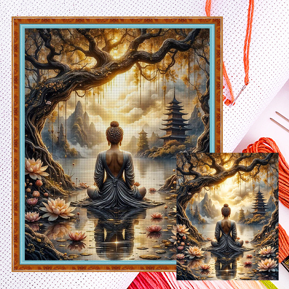 Meditation - Full 11CT Counted Cross Stitch 40x50CM - Huacan