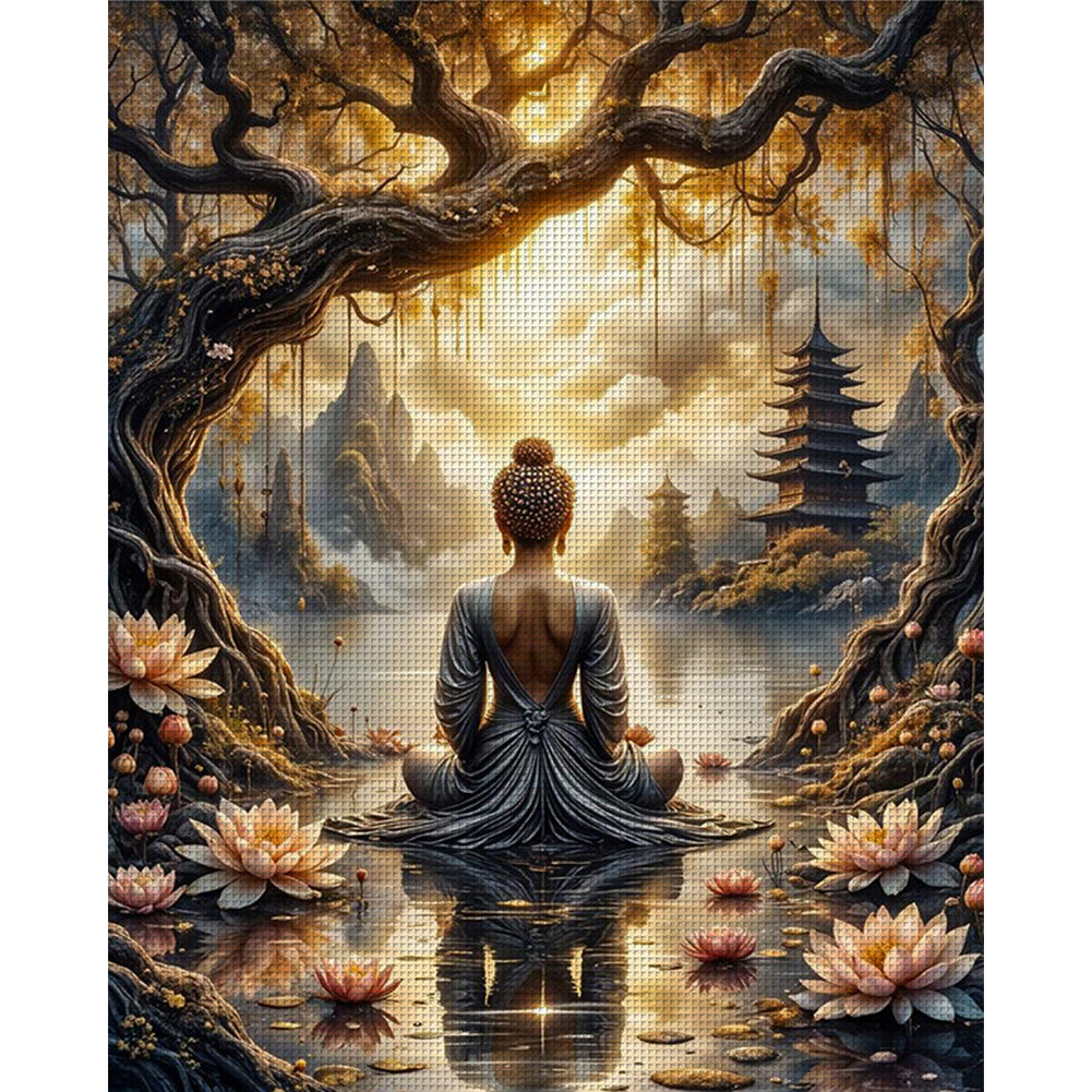 Meditation - Full 11CT Counted Cross Stitch 40x50CM - Huacan