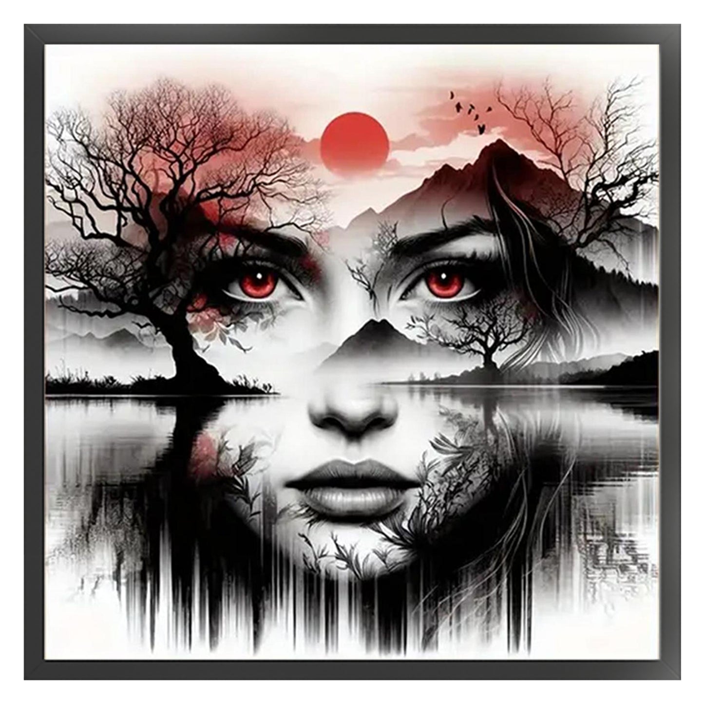 Silhouette - Lady - Full 14CT Counted Cross Stitch 40x40CM - Yishu