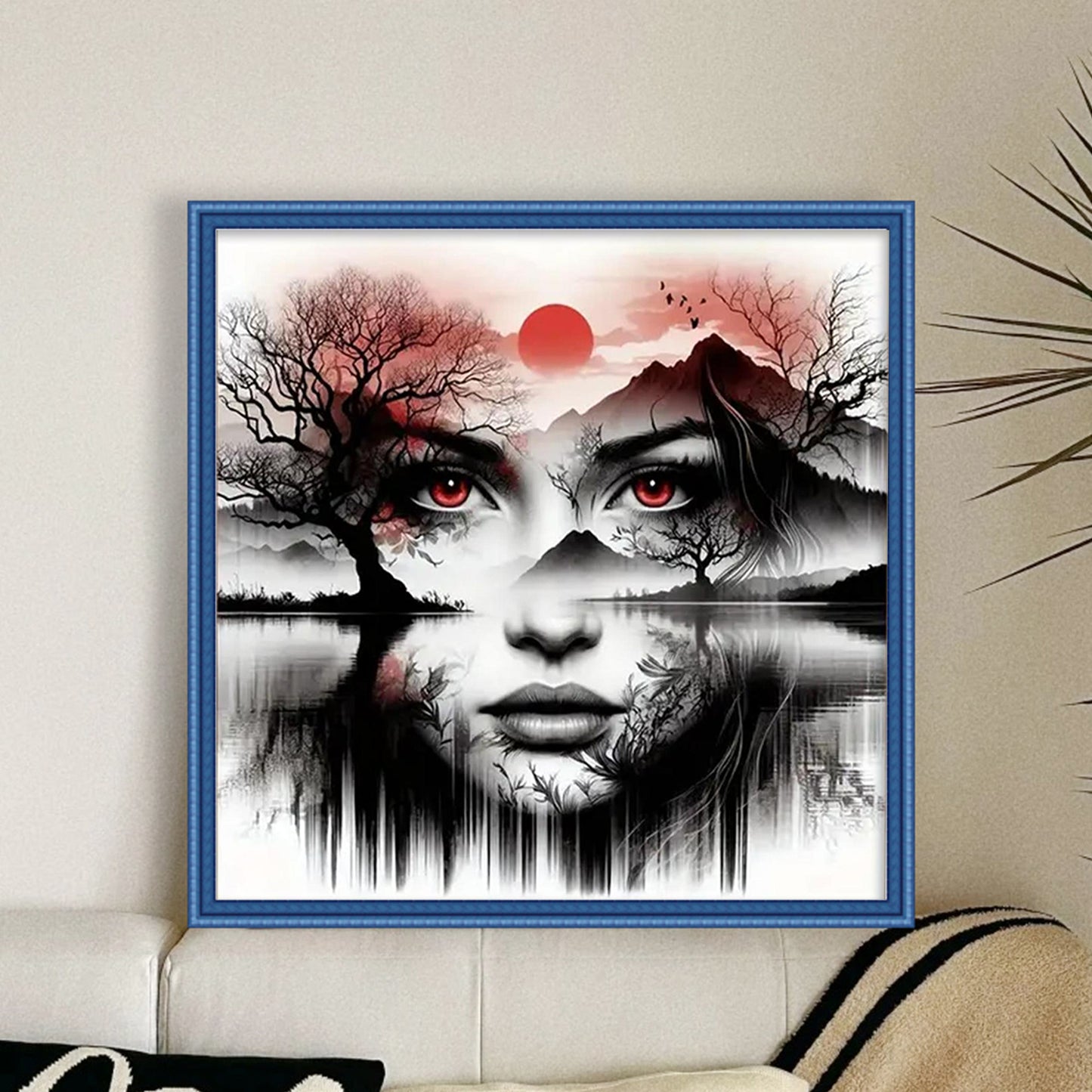 Silhouette - Lady - Full 14CT Counted Cross Stitch 40x40CM - Yishu