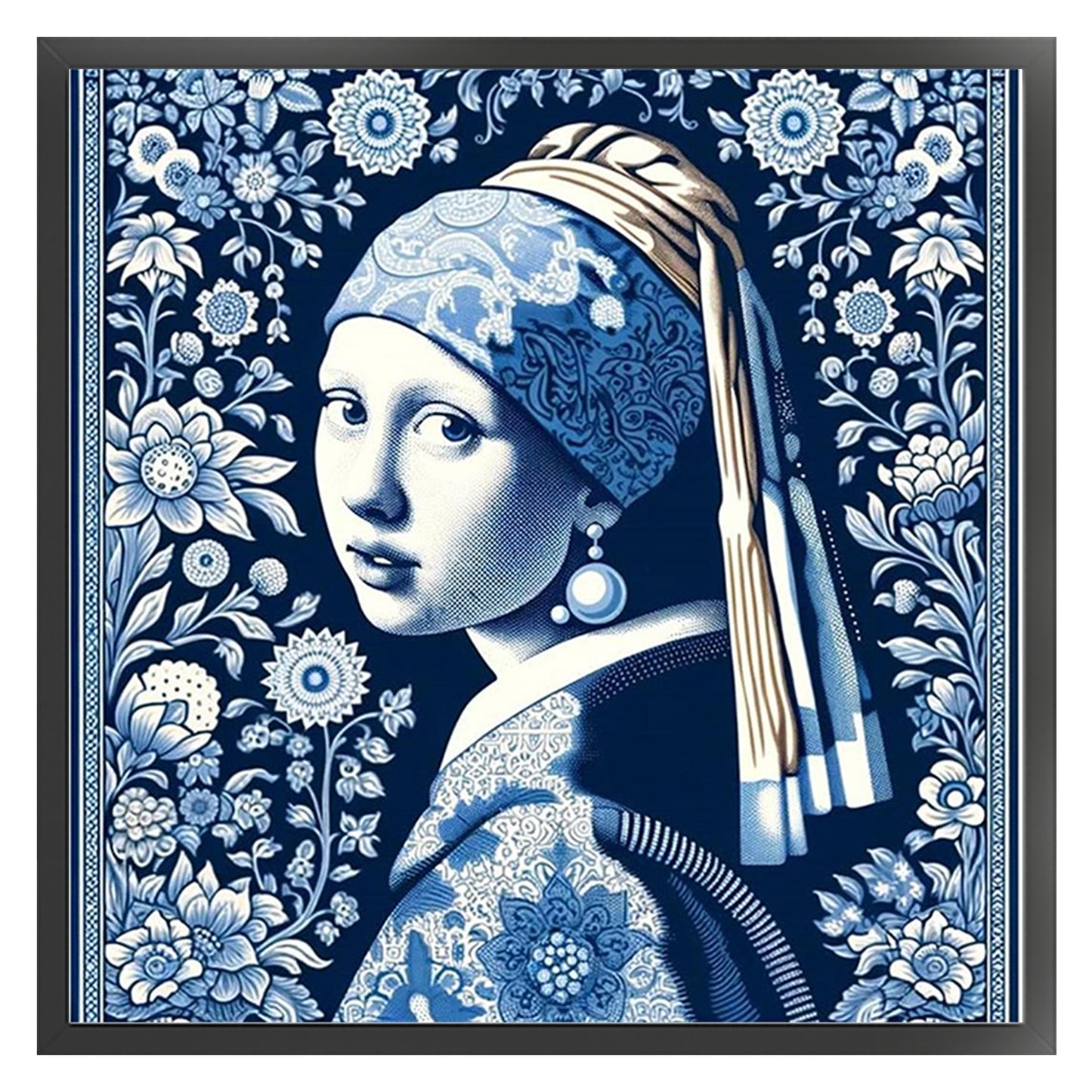Girl With A Pearl Earring - Full 14CT Counted Cross Stitch 40x40CM - Yishu