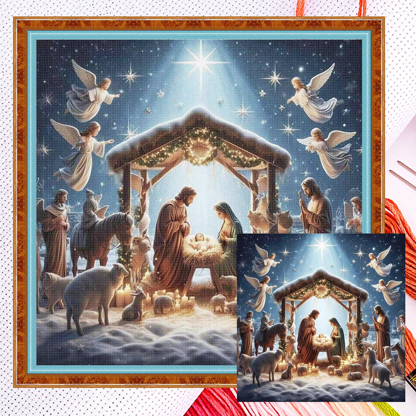 Nativity Of Jesus - Full 14CT Counted Cross Stitch 40x40CM - Yishu