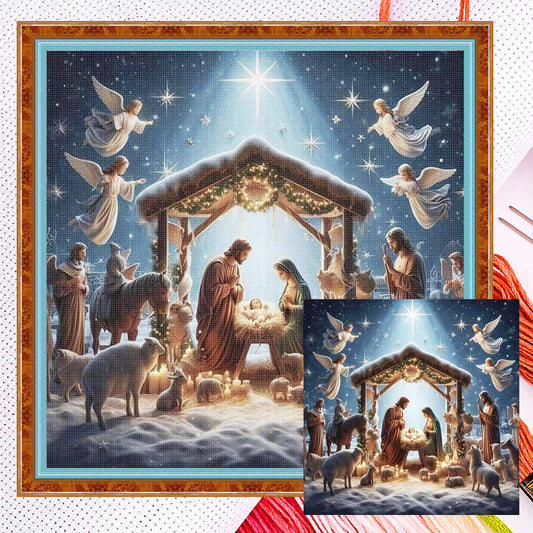Nativity Of Jesus - Full 14CT Counted Cross Stitch 40x40CM - Yishu
