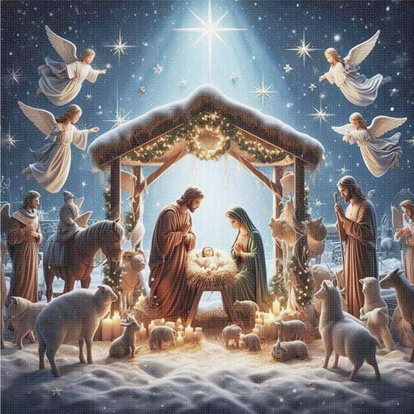 Nativity Of Jesus - Full 14CT Counted Cross Stitch 40x40CM - Yishu