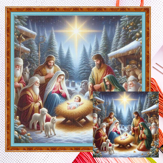 Nativity Of Jesus - Full 14CT Counted Cross Stitch 40x40CM - Yishu
