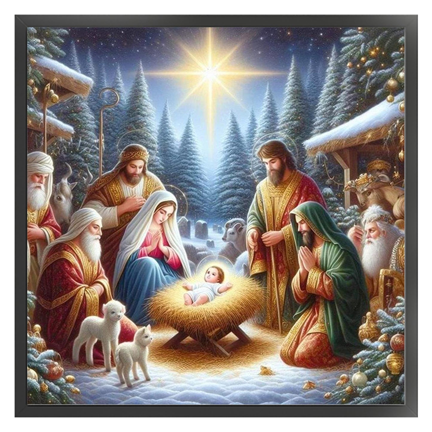 Nativity Of Jesus - Full 14CT Counted Cross Stitch 40x40CM - Yishu