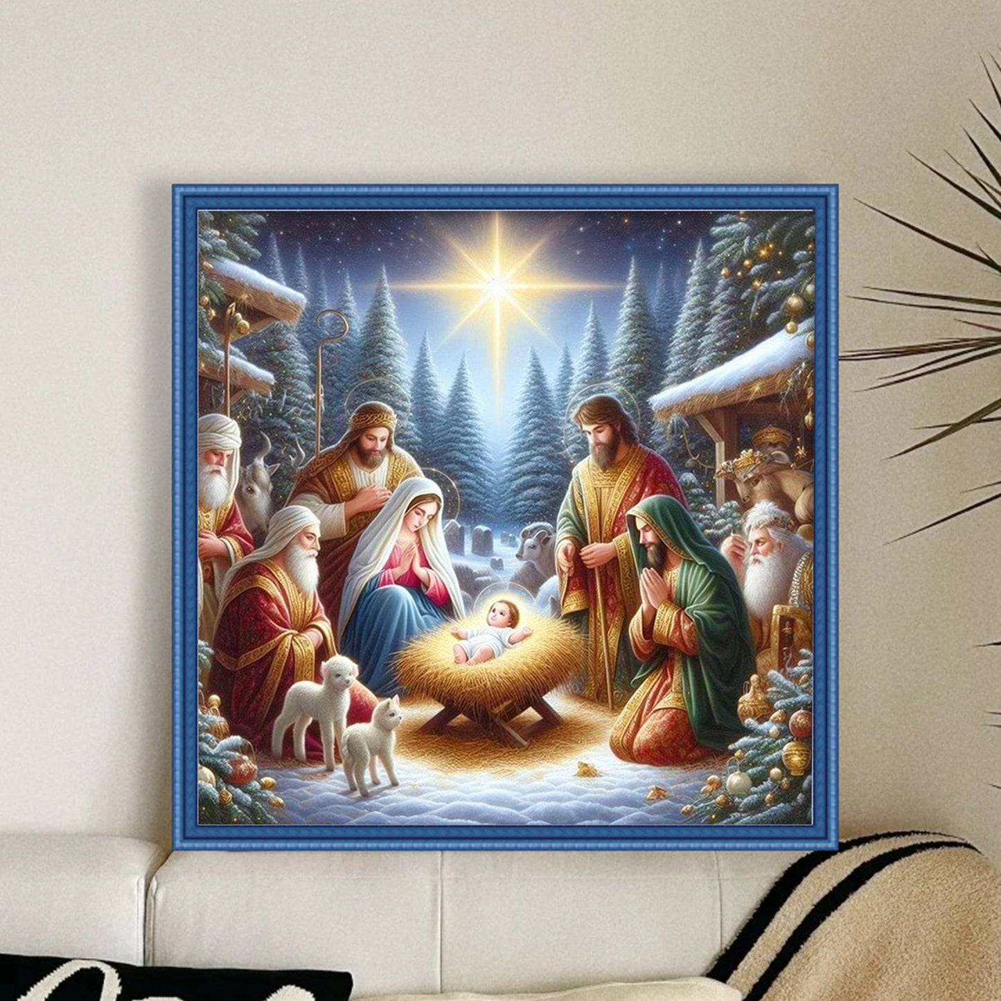 Nativity Of Jesus - Full 14CT Counted Cross Stitch 40x40CM - Yishu