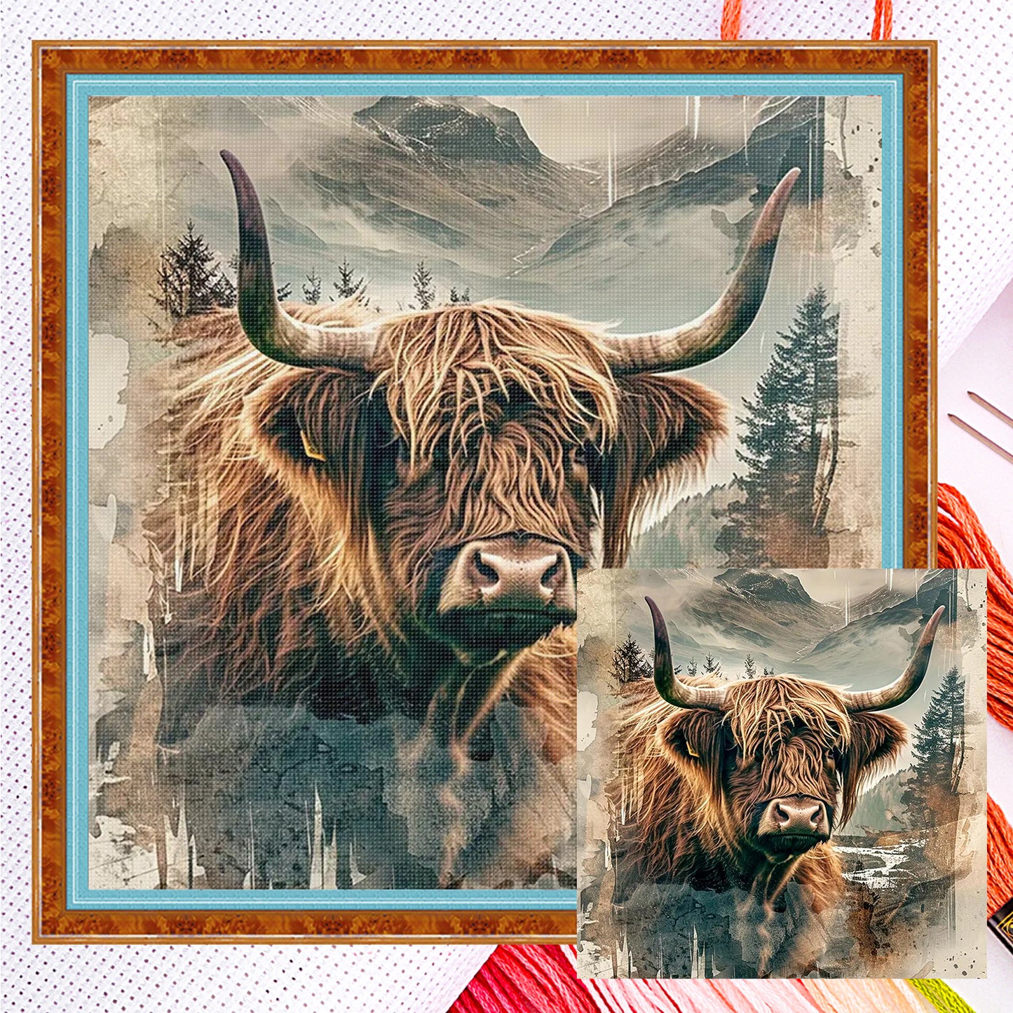 Yak - Full 14CT Counted Cross Stitch 40x40CM - Yishu