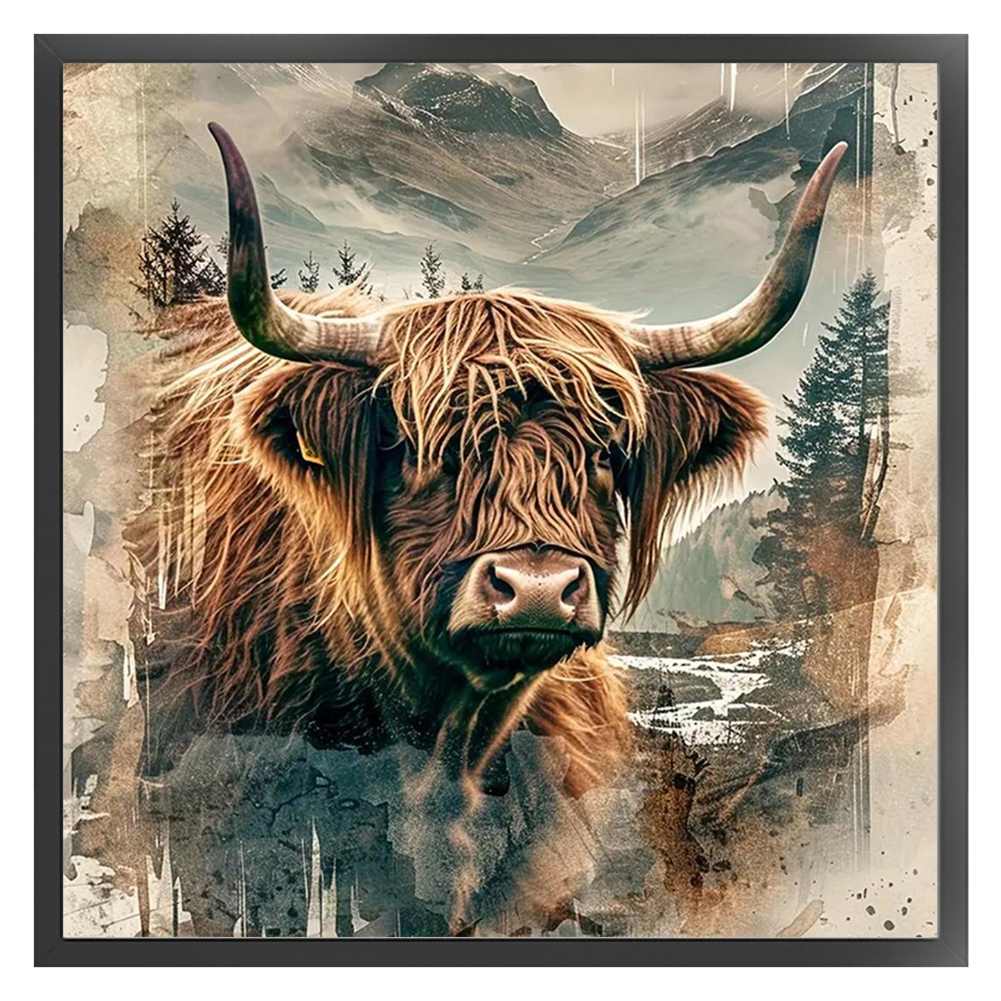 Yak - Full 14CT Counted Cross Stitch 40x40CM - Yishu