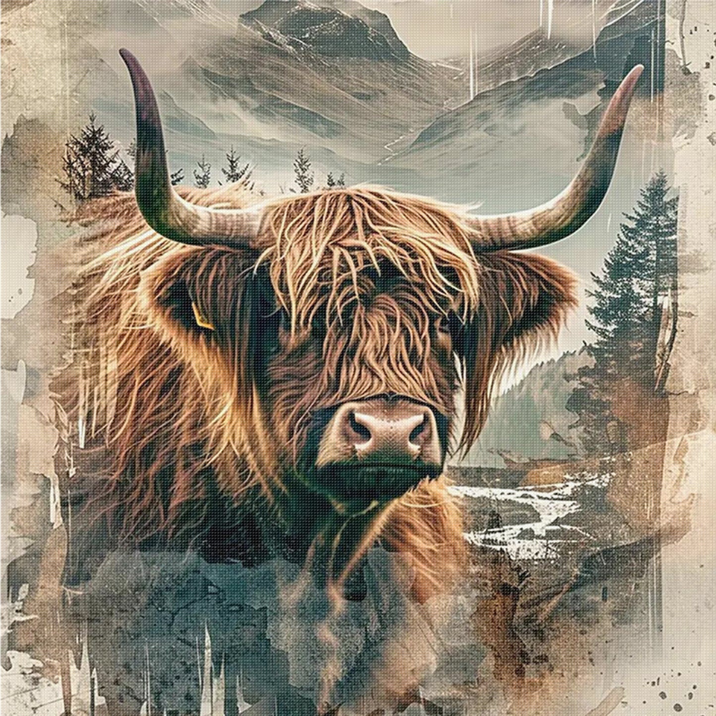 Yak - Full 14CT Counted Cross Stitch 40x40CM - Yishu