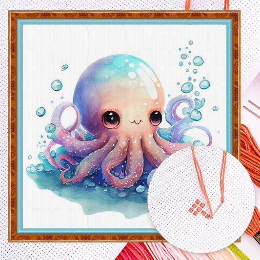 Octopus - Full 18CT Counted Cross Stitch 20x20CM - Huacan