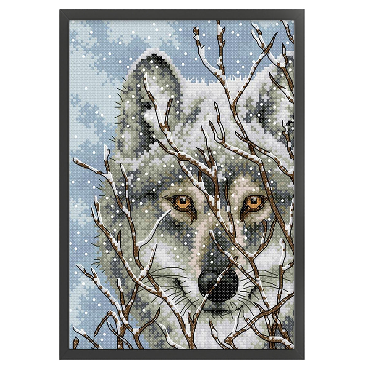 Wolf - Vollständiges 14CT gezähltes Kreuzstich-Set 21*30cm - Joy Sunday Rückstich