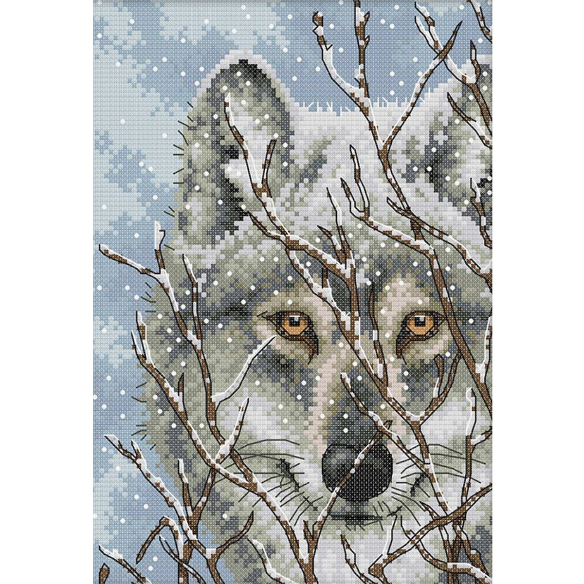 Wolf - Vollständiges 14CT gezähltes Kreuzstich-Set 21*30cm - Joy Sunday Rückstich