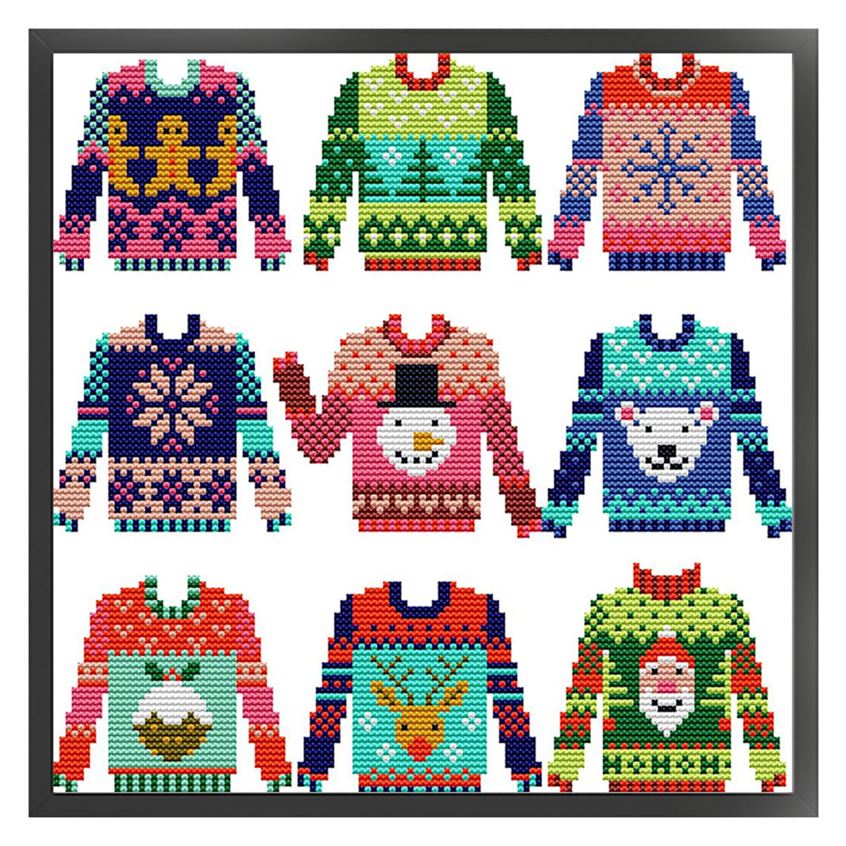 Colorful Sweater - Partial 14CT Counted Cross Stitch 29*29CM - Joy Sunday