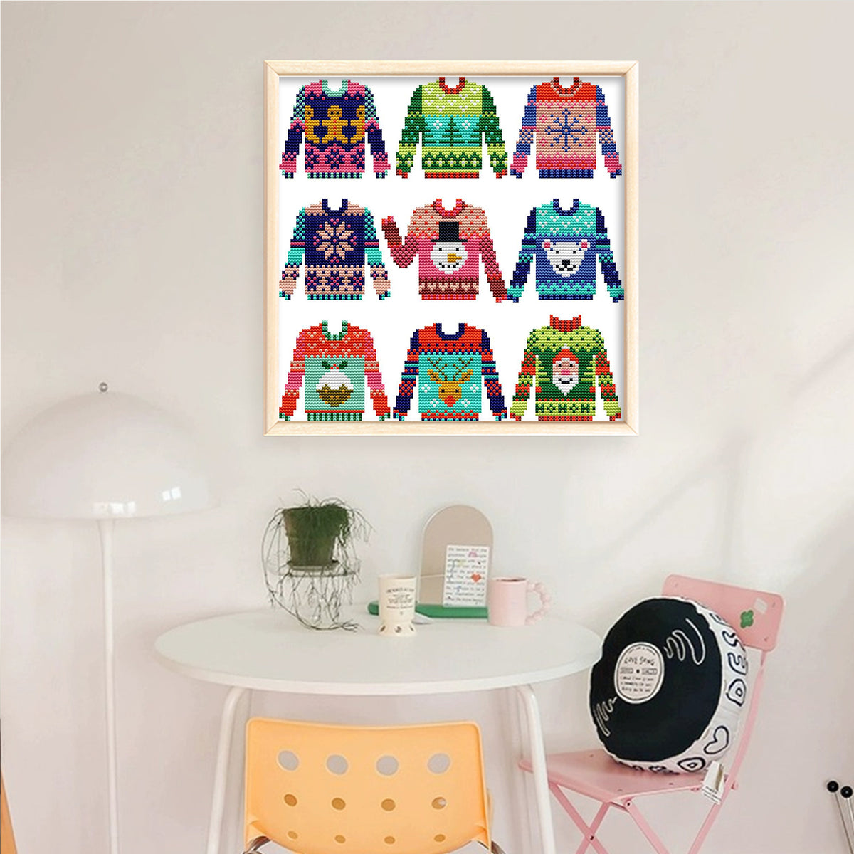 Colorful Sweater - Partial 14CT Counted Cross Stitch 29*29CM - Joy Sunday