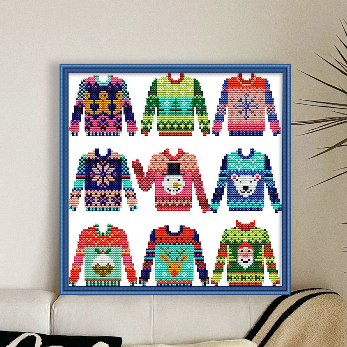 Colorful Sweater - Partial 14CT Counted Cross Stitch 29*29CM - Joy Sunday