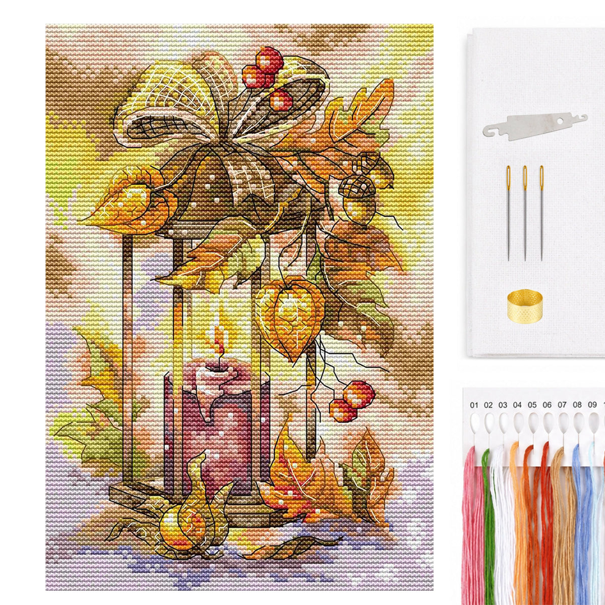 Winterlaterne - Vollständiger 14CT Zählkreuzstich 21*30CM - Joy Sunday