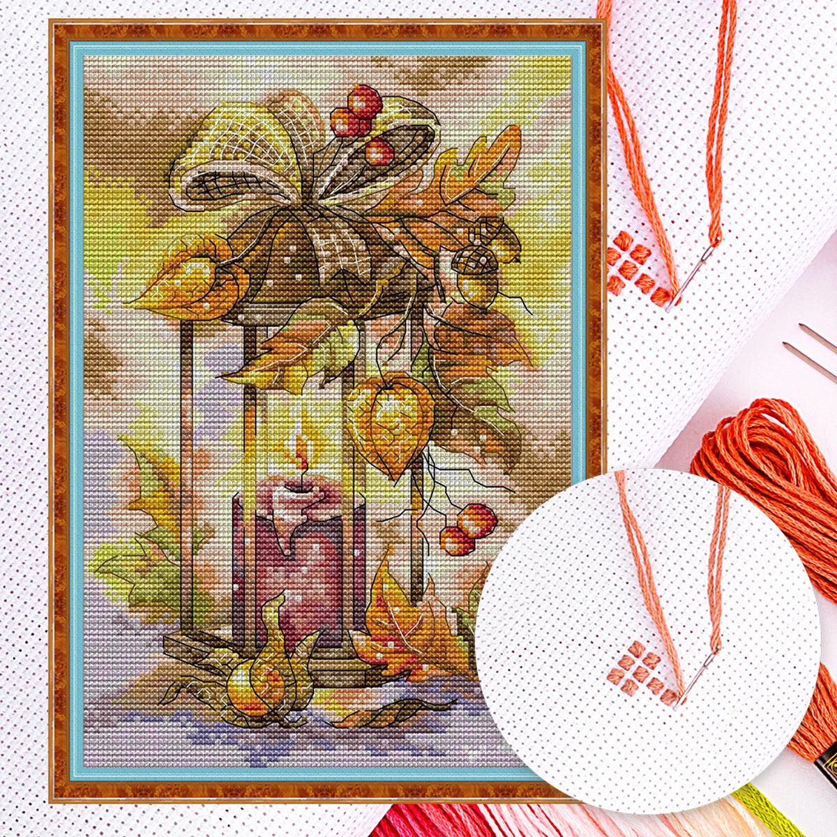 Winterlaterne - Vollständiger 14CT Zählkreuzstich 21*30CM - Joy Sunday