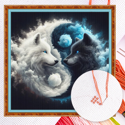 Tai Chi Wolf - Full 11CT Counted Cross Stitch 40x40CM - Huacan