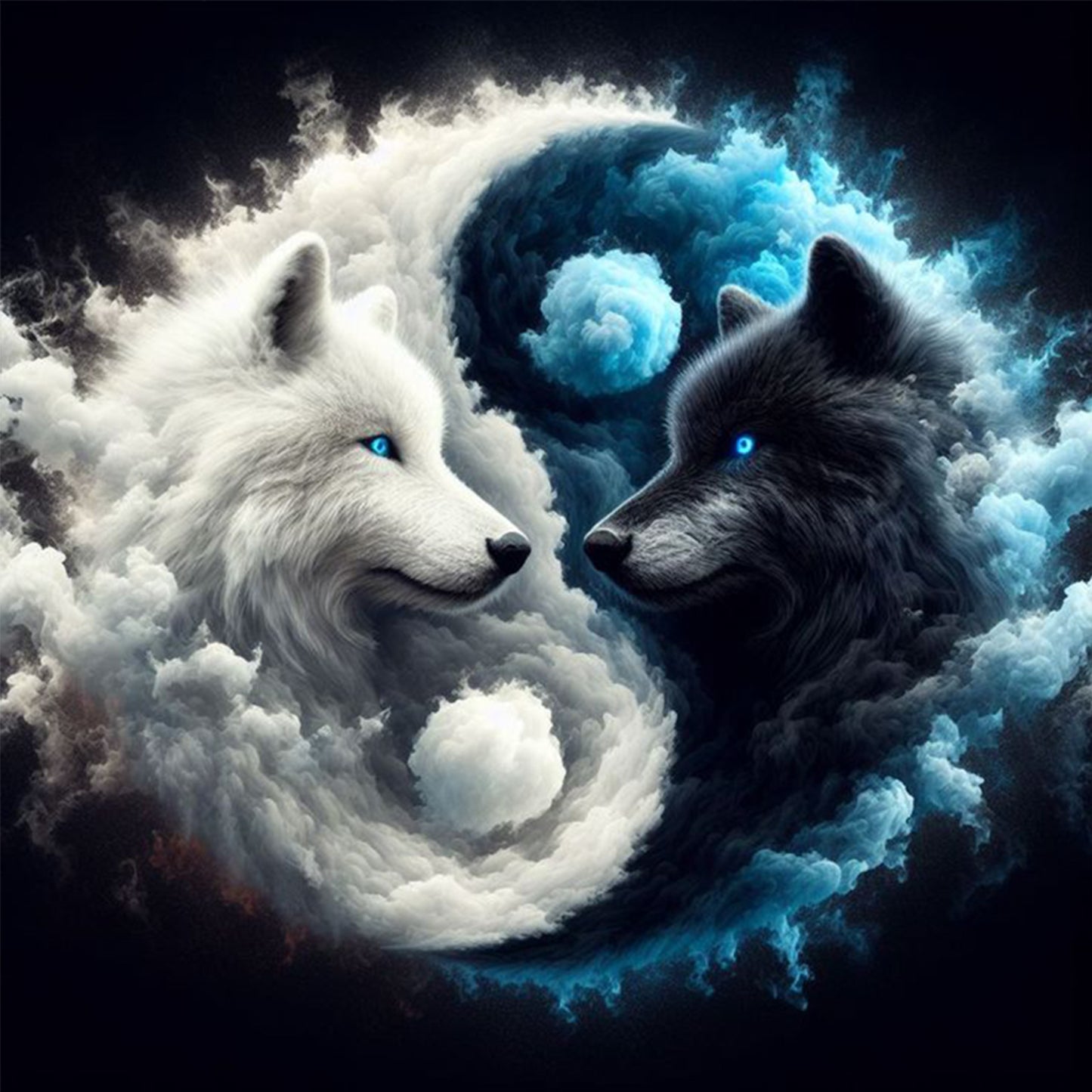 Tai Chi Wolf - Full 11CT Counted Cross Stitch 40x40CM - Huacan