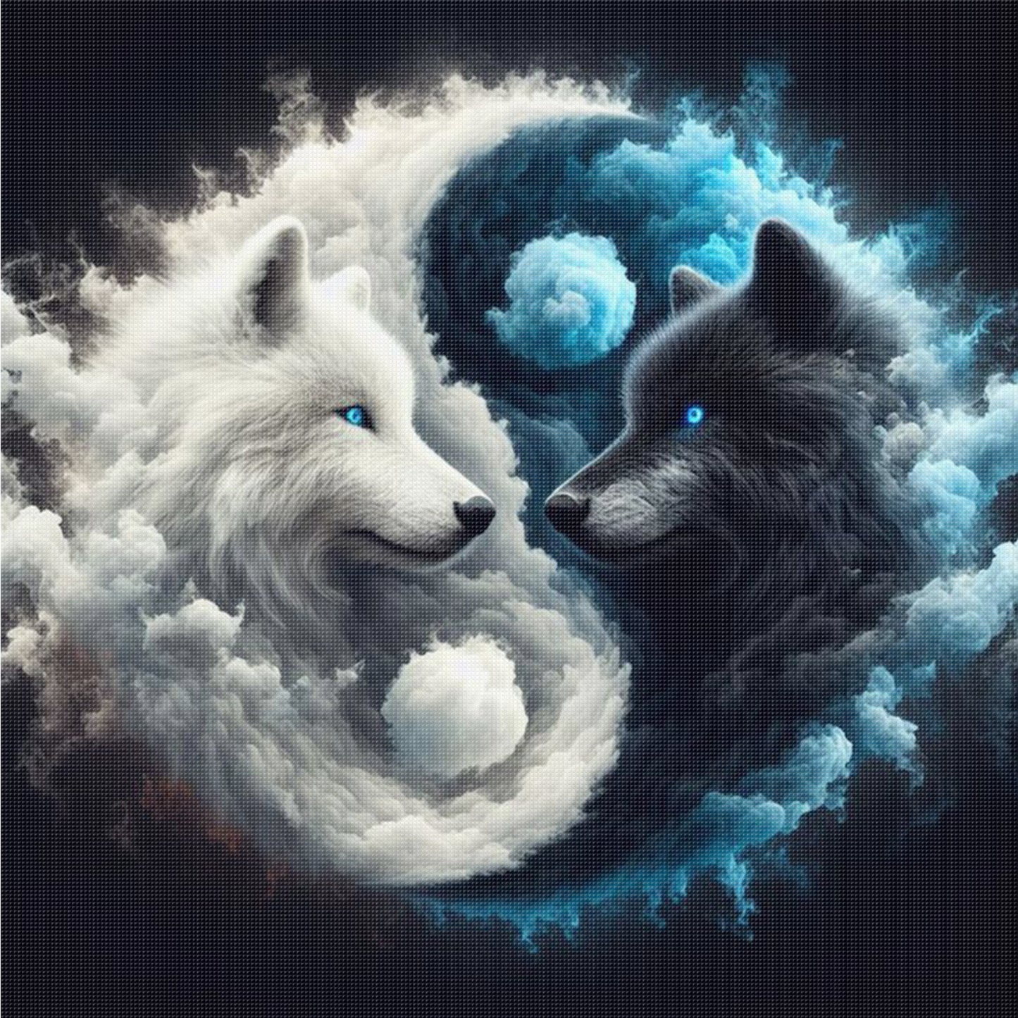 Tai Chi Wolf - Full 11CT Counted Cross Stitch 40x40CM - Huacan