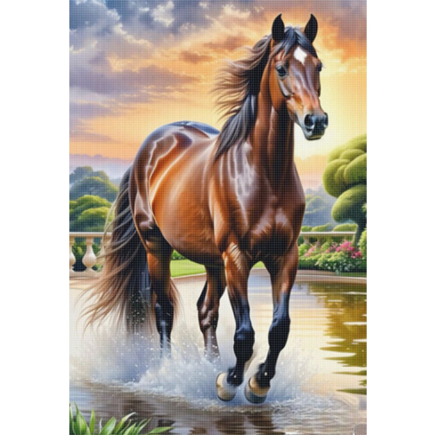 Horse - Full 11CT Counted Cross Stitch 40x40CM - Huacan