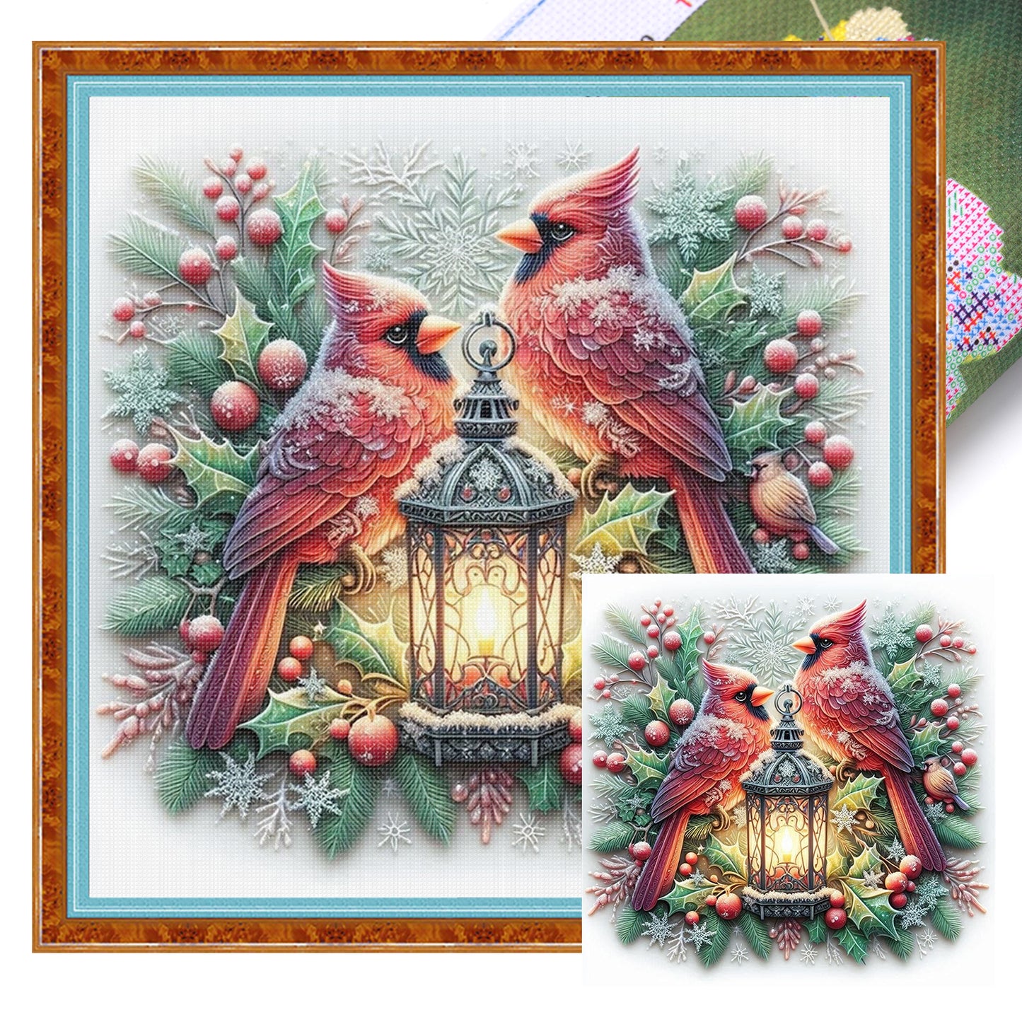 Red Bird - Full 11CT Stamped Cross Stitch 40x40CM - Huacan