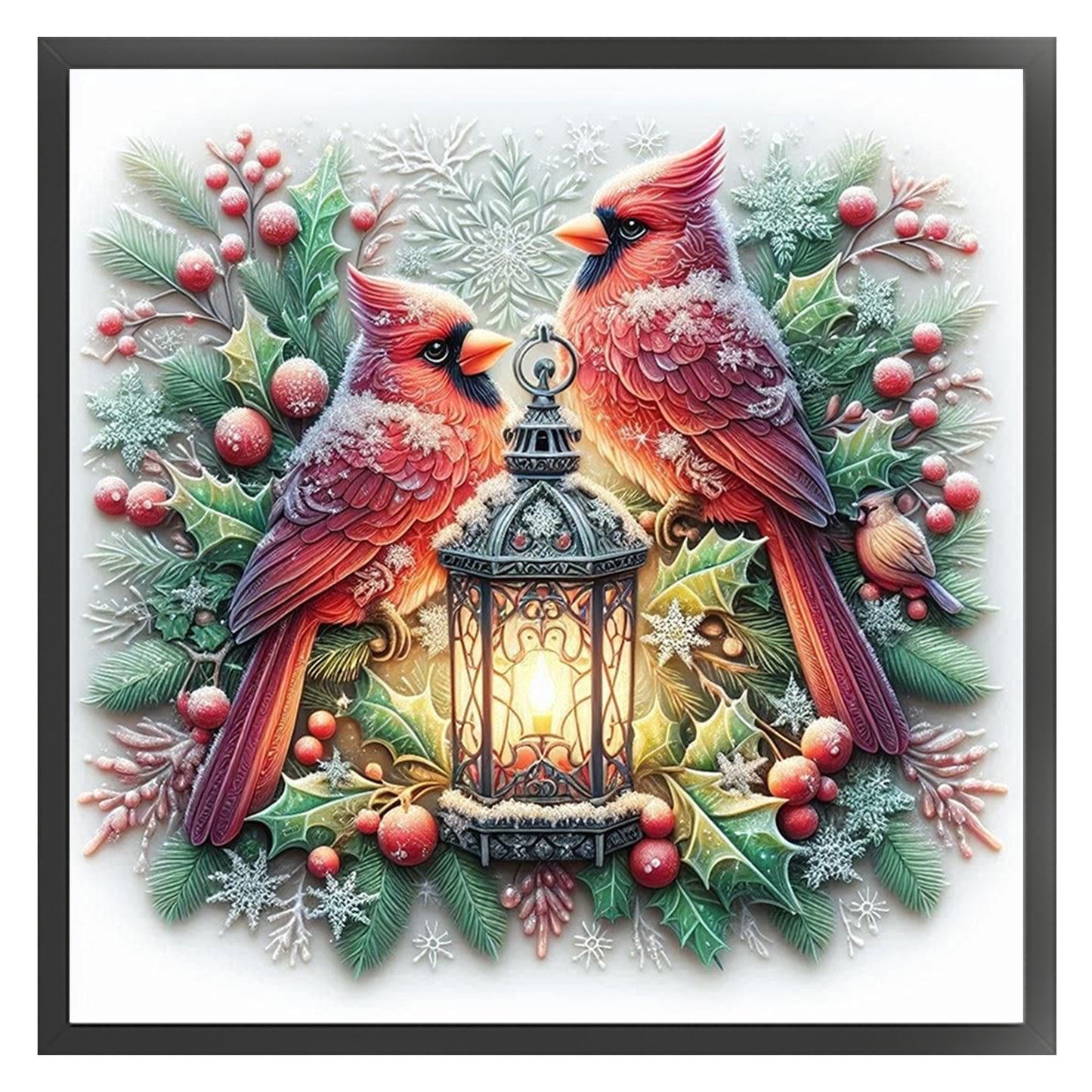 Red Bird - Full 11CT Stamped Cross Stitch 40x40CM - Huacan